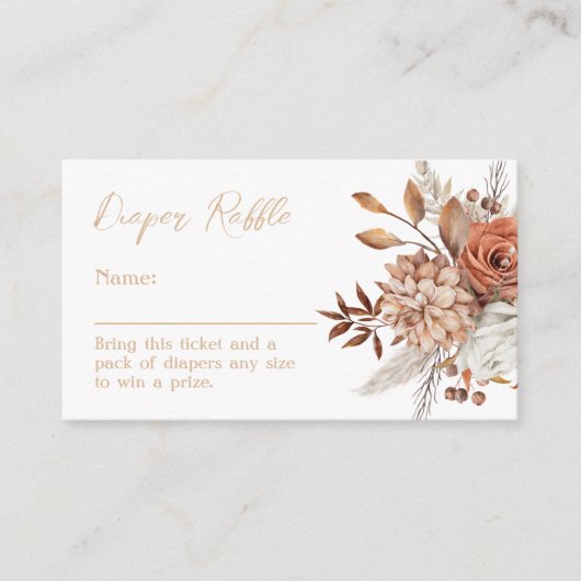 Herfst in liefde herfst Baby shower Luier Raffle Informatiekaartje (Voorkant)