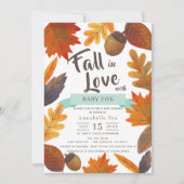 Herfst in Liefde Herfst Bladeren Bruin Baby shower Kaart (Voorkant)