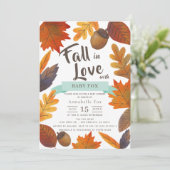 Herfst in Liefde Herfst Bladeren Bruin Baby shower Kaart (Staand voorkant)