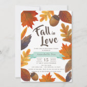 Herfst in Liefde Herfst Bladeren Bruin Vrijgezelle Kaart (Voorkant)