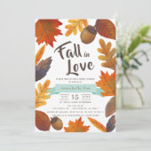 Herfst in Liefde Herfst Bladeren Bruin Vrijgezelle Kaart (Staand voorkant)