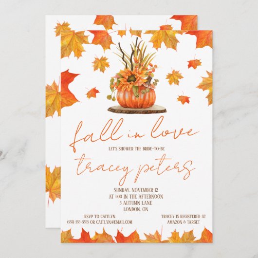 Herfst in liefde, herfst bladeren, het Geachte Vri Kaart (Voorkant / Achterkant)