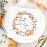 Herfst in liefde herfst bladeren pompoen Vrijgezel Servet<br><div class="desc">Mooie herfstbladeren krans herfst-thema vrijgezellenfeest servetten. Gemakkelijk te personaliseren met uw gegevens. Neem contact met me op via chat als je vragen hebt over het kunstwerk of aanpassing nodig hebt. LET OP: Voor hulp bij bestellingen,  verzending,  productinformatie,  enz.,  Neem rechtstreeks contact op met Zazzle Customer Care.</div>