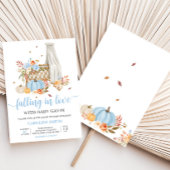 Herfst in liefde herfst blauw pompoen Baby shower Kaart