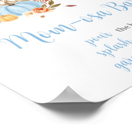 Herfst in liefde herfst blauw pompoen mam osa bar poster (Hoek)