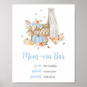 Herfst in liefde herfst blauw pompoen mam osa bar poster (Voorkant)