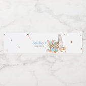 Herfst in Liefde Herfst Blauwe Pompoen Waterfles Etiket (Enkel label)