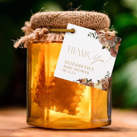 Herfst In Liefde Herfst Bloemen Baby shower Bedankjes Labels