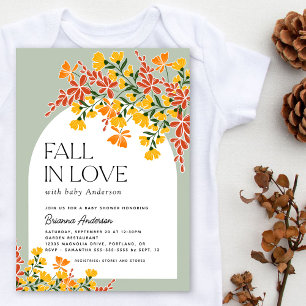 Herfst In Liefde Herfst Bloemen Baby shower Kaart