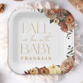 Herfst In Liefde Herfst Bloemen Baby shower Papieren Bordje