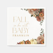 Herfst In Liefde Herfst Bloemen Baby shower Servet (Voorkant)