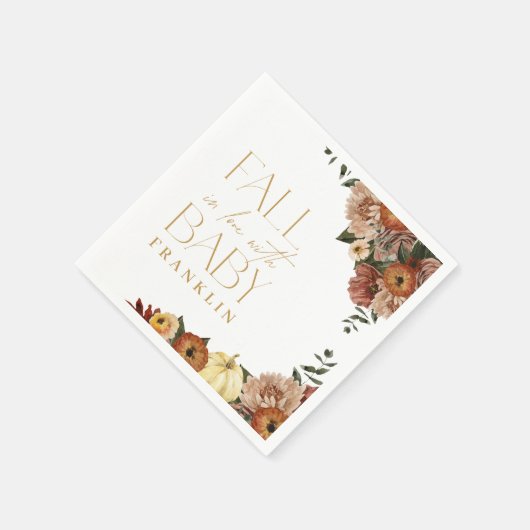 Herfst In Liefde Herfst Bloemen Baby shower Servet (Hoek)