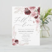 Herfst in liefde Herfst Bloemen Bourgondië Vrijgez Kaart (Staand voorkant)