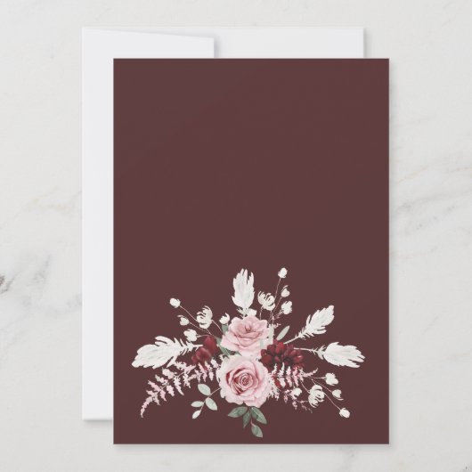 Herfst in liefde Herfst Bloemen Bourgondië Vrijgez Kaart (Achterkant)