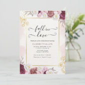 Herfst in liefde Herfst Bloemen Bourgondië Vrijgez Kaart (Staand voorkant)