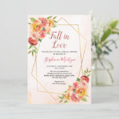 Herfst In Liefde Herfst Bloemen Geometrisch Vrijge Kaart (Staand voorkant)