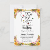 Herfst in Liefde Herfst Bloemen Huwelijk Kaart (Voorkant)