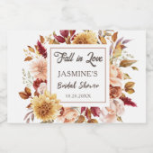 Herfst in liefde | Herfst Bloemen Vrijgezellenfees Sparkling Wijnetiket (Enkel label)