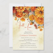 Herfst in liefde herfst bloemenboeketten Vrijgezel Kaart (Voorkant)