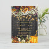 Herfst in Liefde herfst bloemenkant hout vrijgezel Kaart (Staand voorkant)