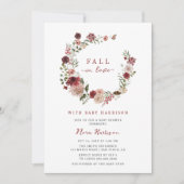 Herfst in liefde Herfst bloemenkrans Baby shower Kaart (Voorkant)