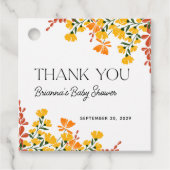 Herfst in liefde herfst bloemig Baby shower dank u Bedankjes Labels (Voorkant)