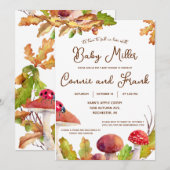 Herfst in liefde, herfst bos, paddenstoel Baby sho Kaart (Voorkant / Achterkant)