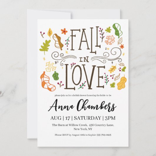 herfst in liefde herfst bruidsdouche uitnodigingen (Voorkant)