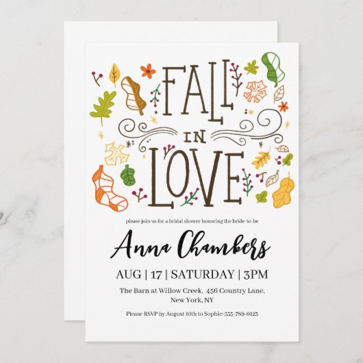 herfst in liefde herfst bruidsdouche uitnodigingen (Voorkant / Achterkant)