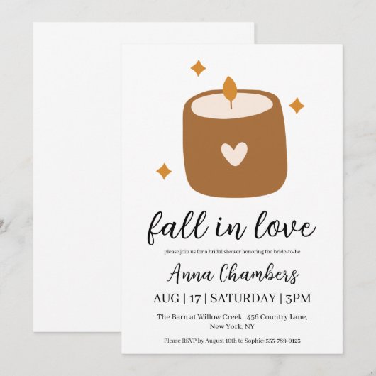 herfst in liefde herfst bruidsdouche uitnodigingen (Voorkant / Achterkant)