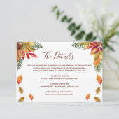 Herfst in liefde herfst bruiloft details invoegen  informatiekaartje (Staand voorkant)