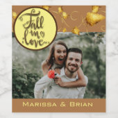 Herfst in liefde herfst bruiloft gunst wijn etiket (Enkel label)