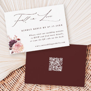 Herfst in Liefde Herfst bruiloft QR Code RSVP Kaartje