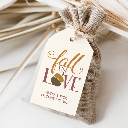 Herfst in liefde | Herfst eikel gunst Cadeaulabel