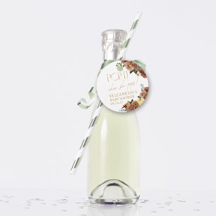 Herfst in liefde Herfst Floral Champagne Baby show Bedankjes Labels