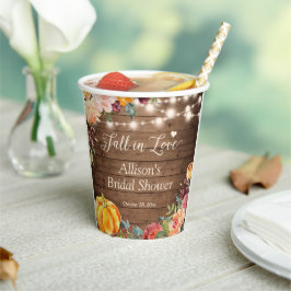 Herfst in Liefde Herfst Floral Lights Vrijgezellen Papieren Bekers
