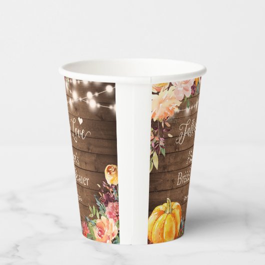 Herfst in Liefde Herfst Floral Lights Vrijgezellen Papieren Bekers (Rechts)