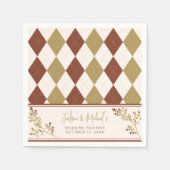 Herfst in Liefde Herfst Foliage Argyle Trouwdouche Servet (Voorkant)