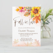 Herfst in liefde herfst gebladerte vrijgezellenfee kaart (Staand voorkant)