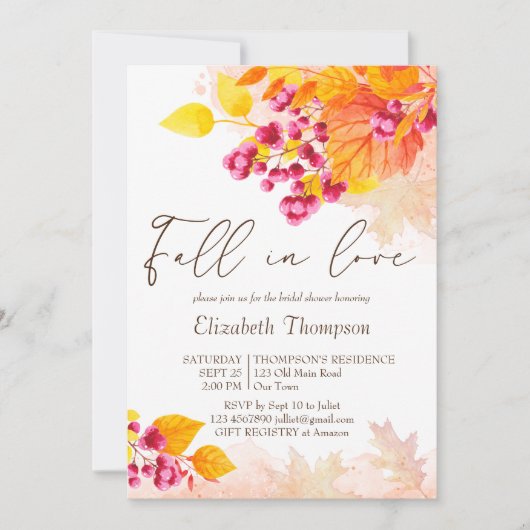 Herfst in liefde herfst gebladerte vrijgezellenfee kaart (Voorkant)