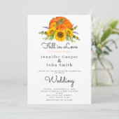 Herfst in Liefde Herfst Herfst Zonnebloem Pompoen Kaart (Staand voorkant)