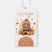 Herfst in liefde Herfst kleine teddybeer pompoen Cadeaulabel (Voorkant)