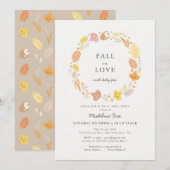 Herfst in Liefde Herfst Krans Baby shower Kaart (Voorkant / Achterkant)