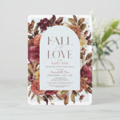 Herfst in liefde herfst krans boog blauw Baby show Kaart (Staand voorkant)