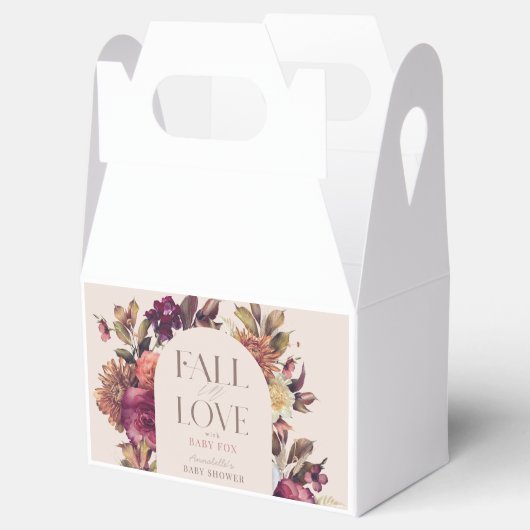 Herfst in liefde herfst krans boog roze Baby showe Bedankdoosjes (Geopend)
