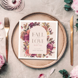 Herfst in liefde herfst krans boog roze Baby showe Servet