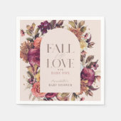 Herfst in liefde herfst krans boog roze Baby showe Servet (Voorkant)