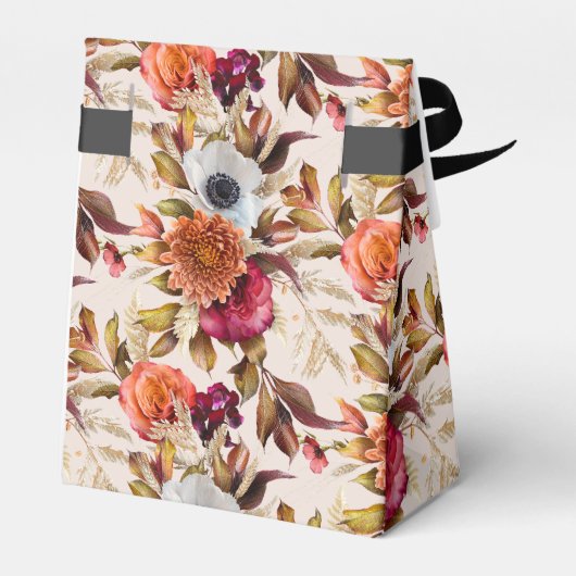 Herfst in liefde herfst krans boog roze Vrijgezell Bedankdoosjes (Achterkant)