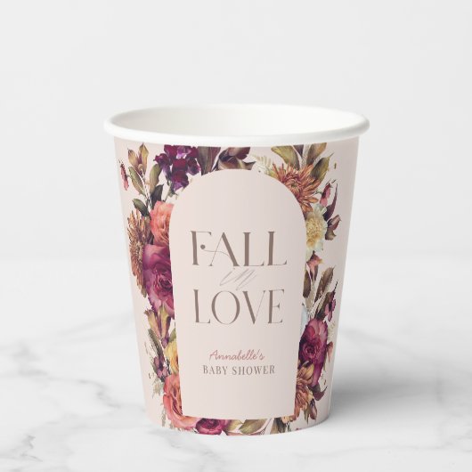 Herfst in liefde herfst krans boog roze Vrijgezell Papieren Bekers (Achterkant)