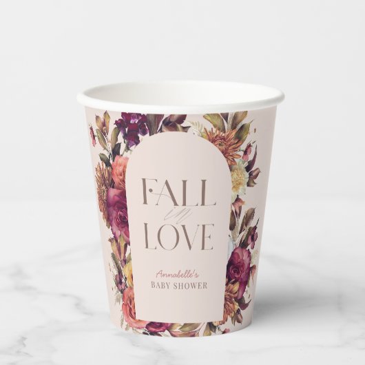 Herfst in liefde herfst krans boog roze Vrijgezell Papieren Bekers (Voorkant)